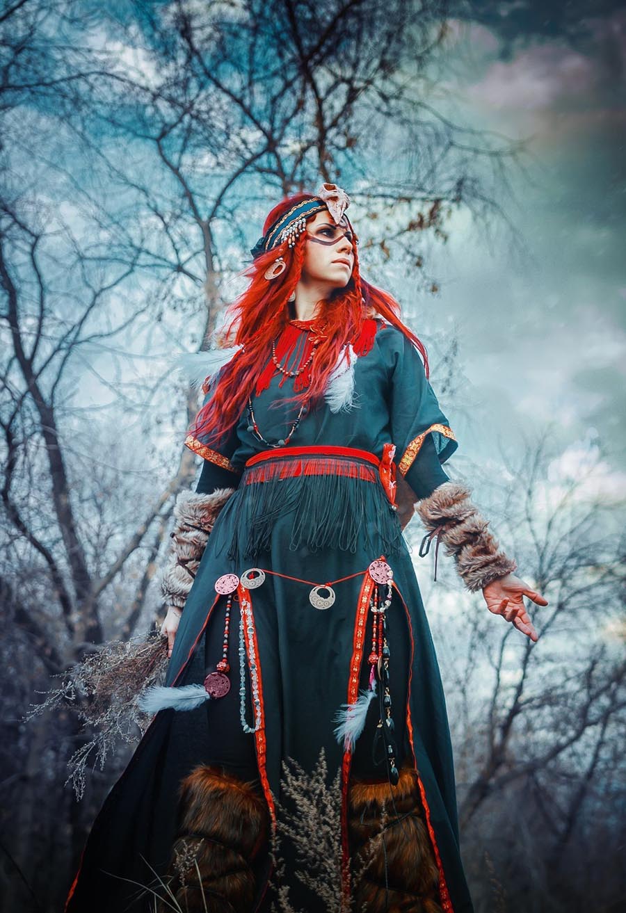 Girls in Slavic costumes underwear in Nizhny Novgorod