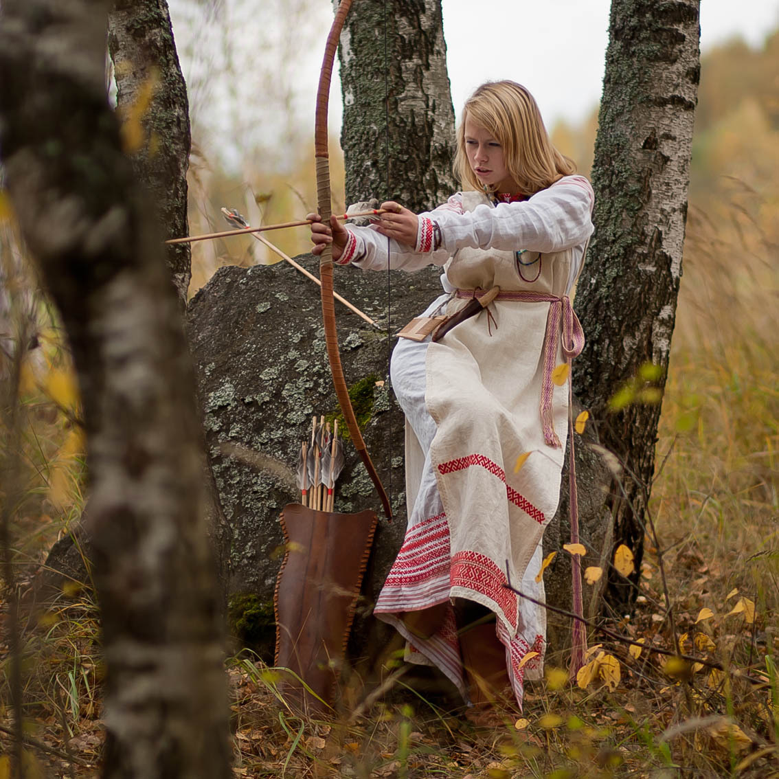 Sexy photo Girls in Slavic costumes in Nizhny Novgorod